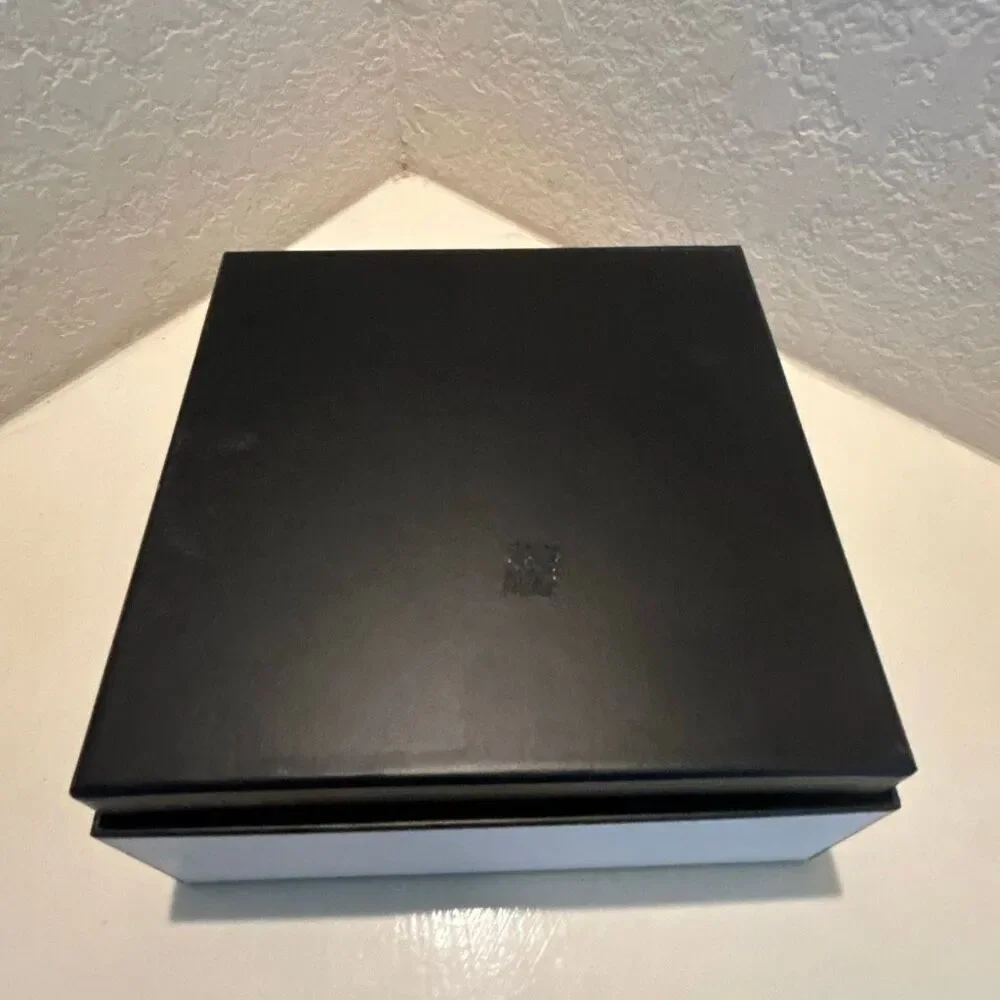 Chanel Square Box White Black Logo Luxury Decor Storage Display Giftbox 8.5x8.5
